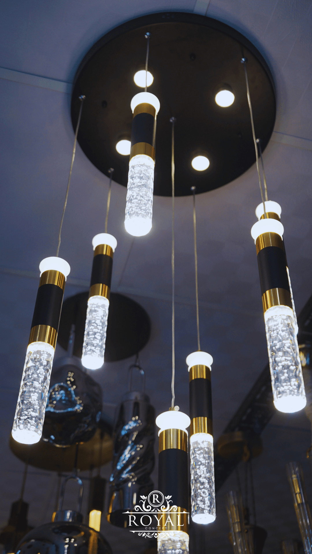 Modern Silindirik LED Kristal Sarkıt