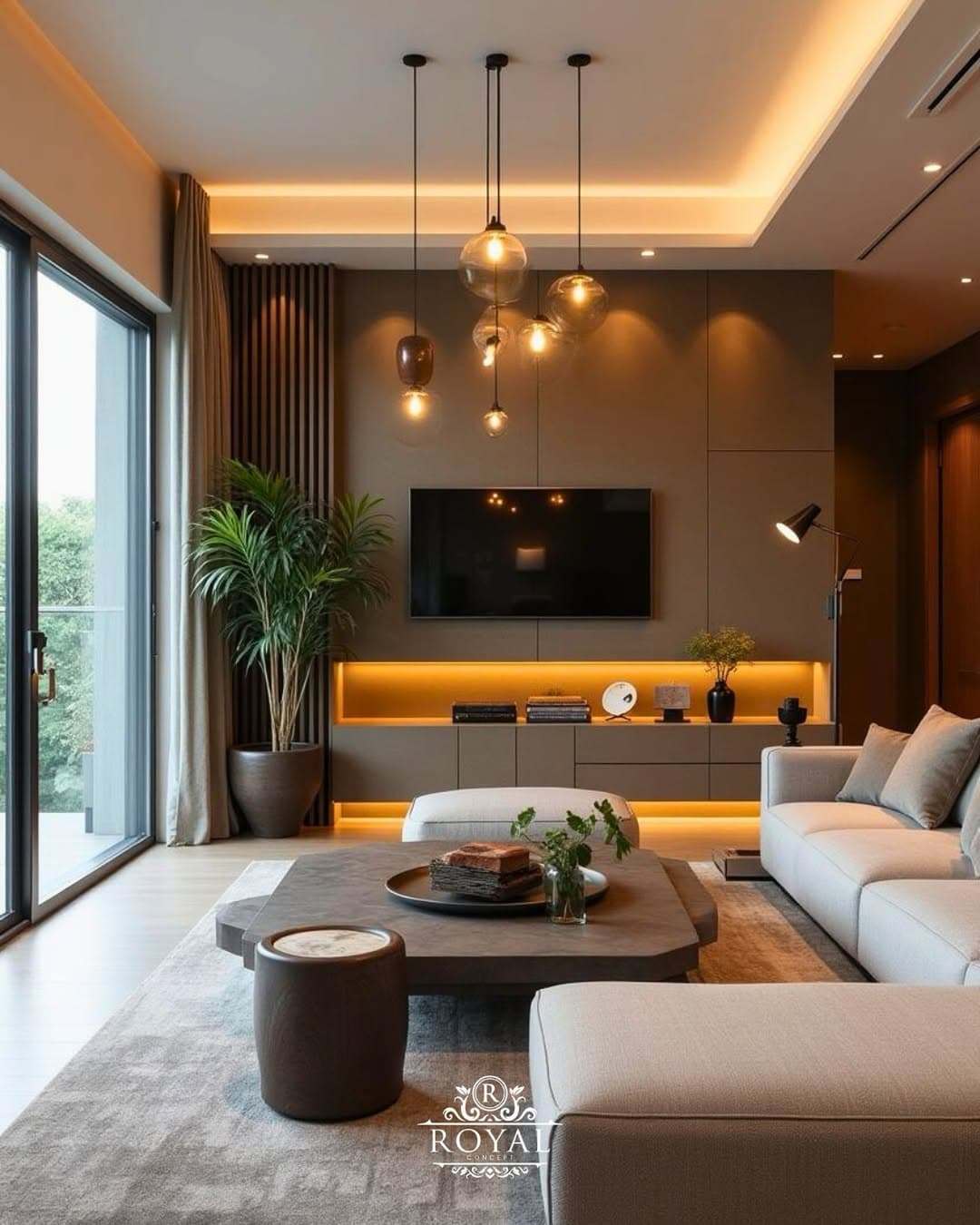 Royal Concept Mersin showroom — mimari aydınlatma detayı