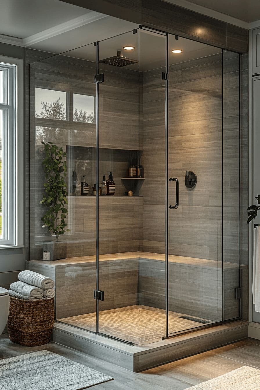Traverten Kaplamalı Spa Konseptli Duş Sistemi